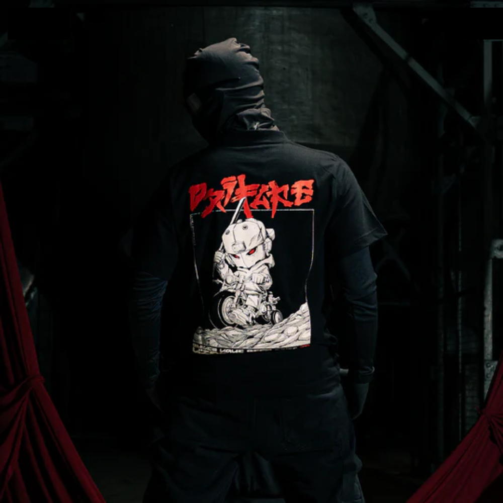 Steel Blood Mecha Rider T-Shirt - Black