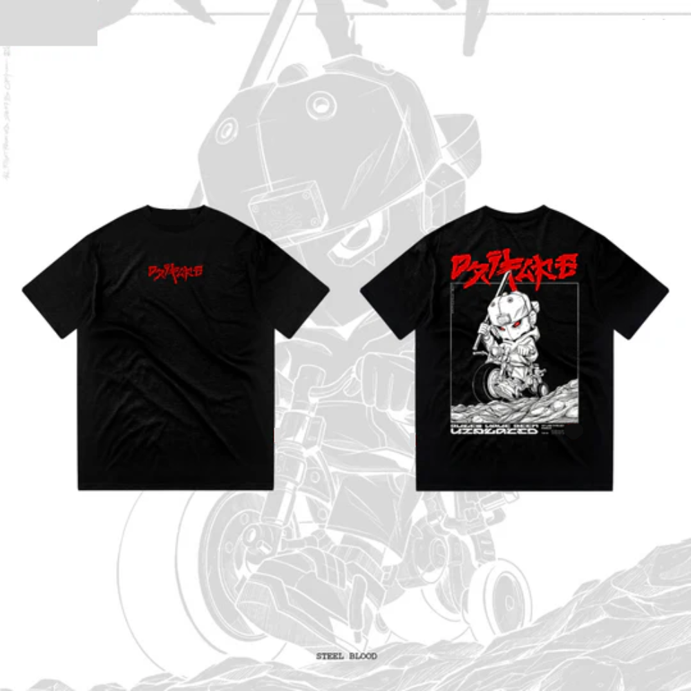 Steel Blood Mecha Rider T-Shirt - Black