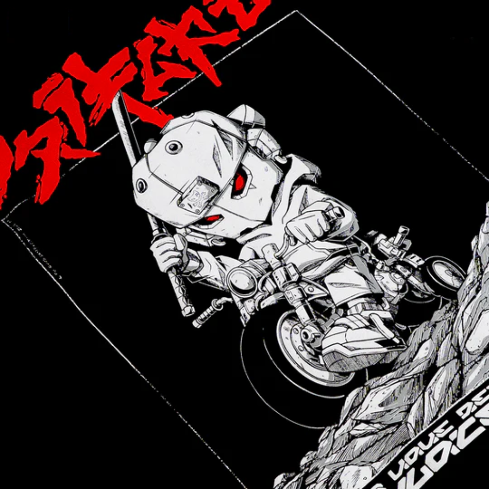 Steel Blood Mecha Rider T-Shirt - Black